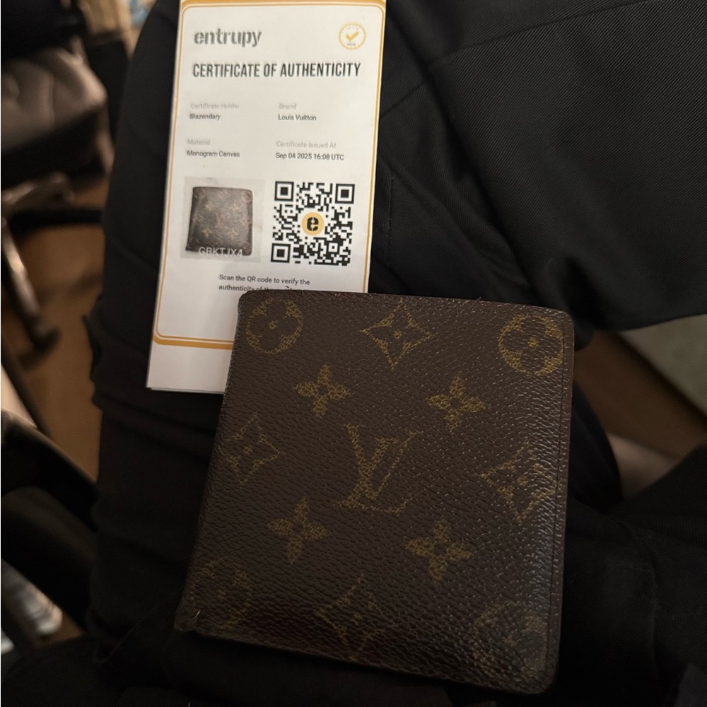 Louis Vuitton Orange Leather Wallet